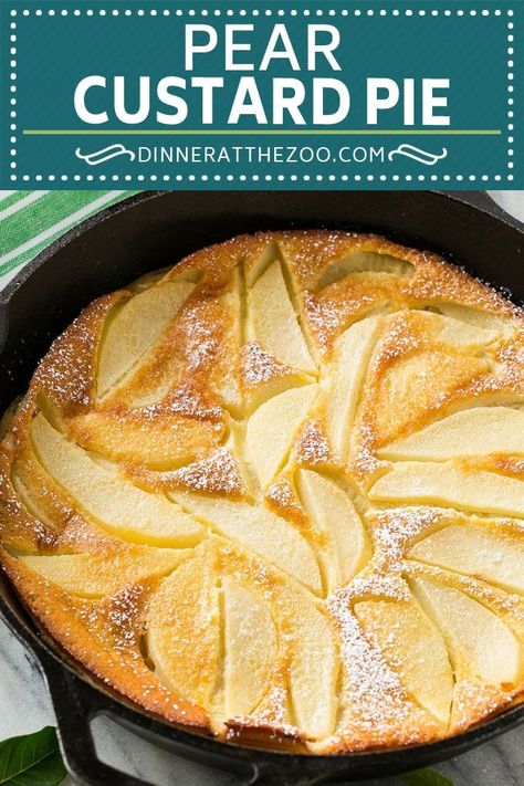 Pear Custard Pie Recipe, Pear Custard, Pear Recipes Easy, Pear Pie Recipe, Pear Cake Recipes, Pear Dessert Recipes, Custard Pie Recipe, Pear Pie, Pear Dessert