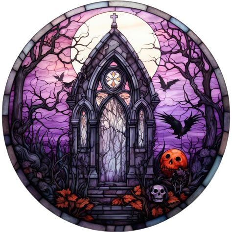 Please read the entire page carefully before you buy! Spooky Halloween stained glass window frames this scary graveyard mausoleum. Fun Halloween project perfect for that Halloween decor. 2 separate printable PDF patterns are included in this listing. An 18 count pattern using just black and white with symbols or in color.  Discount code is 4FOR40. In order to use the code purchase 4 patterns store wide and input code at checkout to receive 40% off your purchase.  It is NOT a kit, floss and fabri Scary Graveyard, Circle Window, Window Stained, Window Frames, Dmc Floss, Halloween Pictures, Stained Glass Window, Halloween Projects, Pdf Patterns