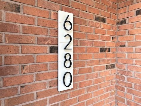 Shiplap House, Black House Numbers, Farmhouse Shiplap, House Numbers Diy, Home Structure, Cedar Homes, White Shiplap, Address Numbers, House Number Sign