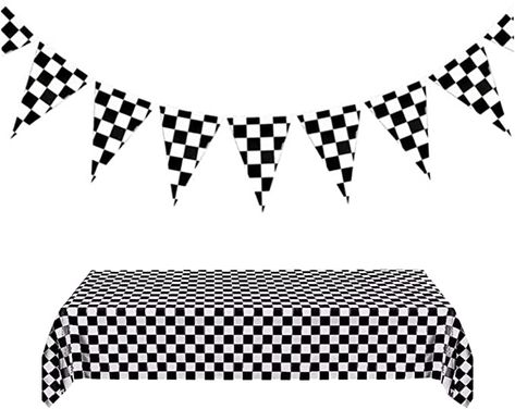 Swag Party, Checkered Table, Racing Birthday, Checkered Tablecloth, Car Party, Race Car Party, 14th Birthday, Table Cover, Gas Station