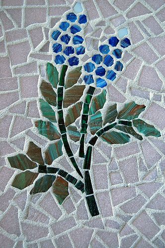 Blue Bonnet Mosaic Bluebonnet Mosaic, Mosaic Projects Easy, Cool Mosaic Designs, Mosaic Designs Easy, Easy Mosaic Patterns, Easy Mosaic, Animals Quotes, Blue Mosaic Tile, Travel Tattoos