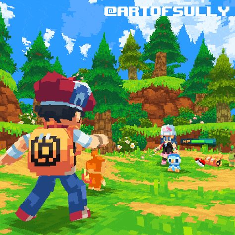 ArtStation - Pokémon Fan Art - Sinnoh Battle (Lucas Focus) Low Poly Blender Ideas, Pokemon Battle Art, Pokémon Sinnoh, Pokémon Battle, Pokemon Battle, Pokemon Design, 3d Pokemon, Pokemon Pixel, Pokemon Game Characters