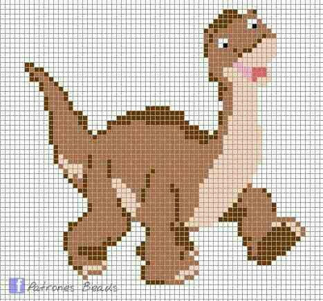 Perler Pattern, Crochet C2c Pattern, The Land Before Time, Crochet Dinosaur Patterns, Land Before Time, Baby Boy Knitting Patterns, Crochet Dinosaur, Animal Cross Stitch Patterns, Tapestry Crochet Patterns