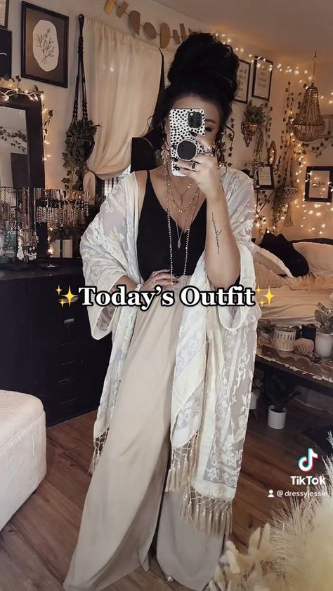 Shop Burnout Velvet Floral Kimono … and other curated products on LTK, the easiest way to shop everything from your favorite creators. On The Go Mom Outfits, Boho Kimono Outfit, Dress And Kimono Outfit, Whimsy Goth Outfit, Boho Mom Outfits, Hippy Outfits, How To Style A Kimono, Hippie Boho Outfits, Church Ootd