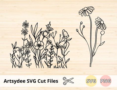 Free Wildflower Svg Files For Cricut, Wildflower Svg Free Cricut, Wildflower Svg, Free Wildflower Svg, Wood Burn Wild Flowers, Wildflowers Svg Free, Wild Flowers Silhouette, Wild Flowers Svg Free, Flower Svg Files