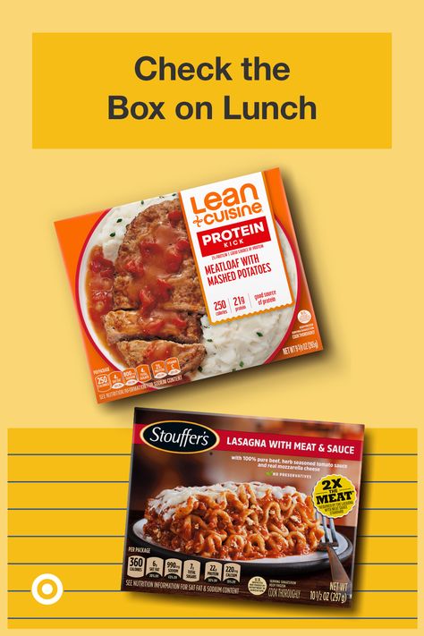 Find your lunchtime bliss on school days. Swipe to explore options. Available at Target. Stouffers Lasagna, Birthday Shoot, Meat Sauce, Lean Protein, Nutrition Information, Lunch Time, Shoot Ideas, Mozzarella Cheese, School Days