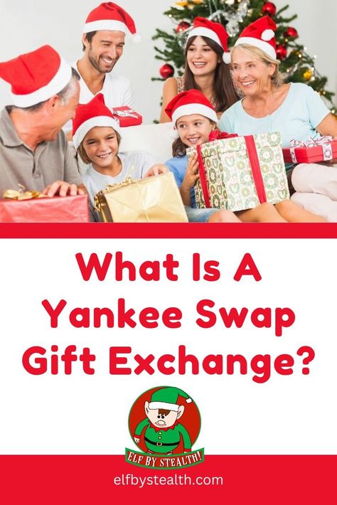 What is a yankee swap gift exchange? Christmas gift exchange games explained by Elf By Stealth. Yankee Swap Rules, Yankee Swap Games, Christmas Gift Swap Games, Gift Exchange Rules, Holiday Gift Exchange Games, Secret Santa Game, Christmas Party Inspiration, Gift Exchange Game, Yankee Swap Gift