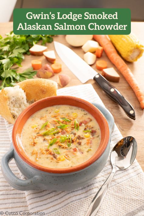 Alaskan Salmon Chowder, Alaska Food Recipes, Smoked Salmon Chowder Recipe, Salmon Stew Recipe, Alaskan Recipes, Salmon Chowder Recipe, Alaskan Food, Smoked Salmon Chowder, Alaska Recipes