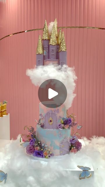 705K views · 100K likes | Cakes Couture on Instagram: "So which Castle cake do you guys prefer😍😍 personally it’s this one for me, the lilac and baby blue is stunning, also the details of the keys 🔑 😭😭😭😭 . . . . The spacer - @prop.options  . #castle #castlecake #princesscake #plouise #plouise_makeup_academy #makeuplaunch #fairycake #firstbirthdaycake #fyp #girlcake #manchester" Fairy Castle Cake, Fairy Princess Cake, Castle Birthday Cakes, Fairy Birthday Cake, Princess Castle Cake, Disney Princess Castle, Princess Look, Magical Princess, Cloud Cake