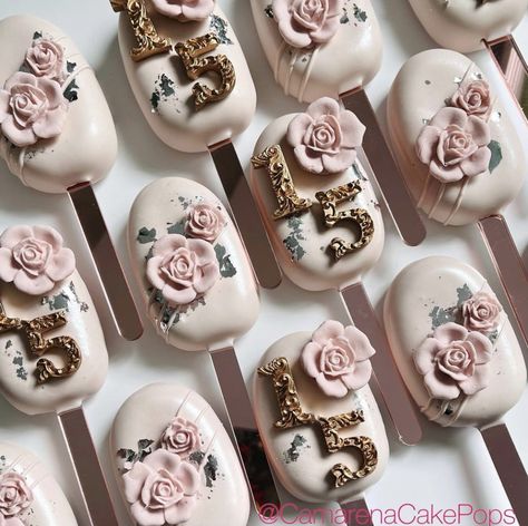 Popsicle Ideas, Fancy Cake Pops, Elegant Cake Pops, Rose Mold, Cake Popsicles, Candy Theme Birthday Party, Pops Cake, Pop Cake, Rose Molds