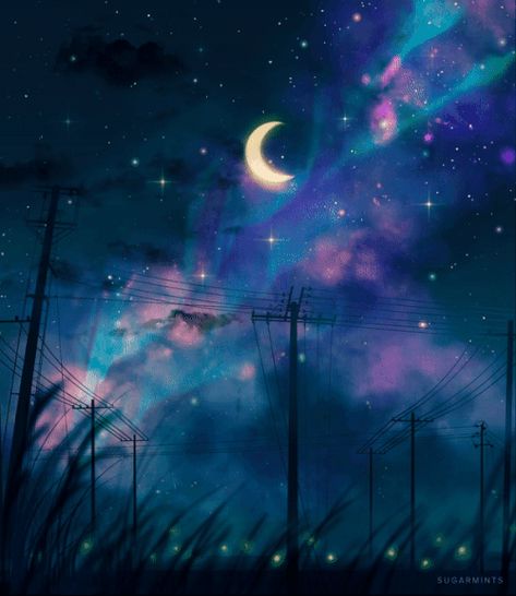 Sugarmints Artblog, Night Sky Gif, Sky Gif, Art Of Animation, Cute Photography, Etsy Instagram, Z Flip, Aesthetic Gif, I Wallpaper