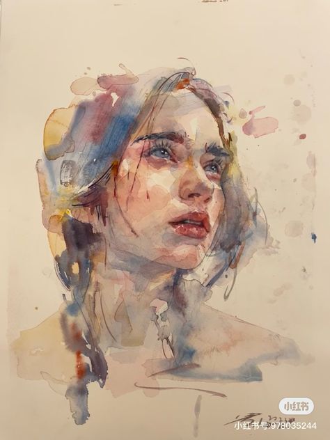 Watercolor Art Face, Watercolor Face, Watercolor Portrait Painting, Portraiture Art, Bel Art, Watercolor Girl, Face Girl, 강아지 그림, 수채화 그림