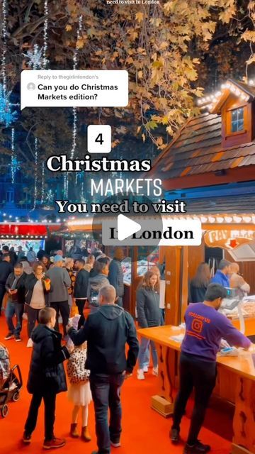 London Travel & Nightlife on Instagram: "4 London Christmas Markets to visit 🇬🇧❤️
.
.
By @sali_mamutchadze ✨
.
.
#prettycitylondon #prettylittlelondon #theprettycities #london4all #timeoutlondon #visitlondon #londonforyou #londonbylondoners #london_only #toplondonphoto #london_enthusiast #igerslondon #visitengland #thisisengland #bbcbritain #mytravelfellow #london" London Christmas Market, England Christmas, Christmas In England, Visiting England, London Christmas, Christmas Markets, Visit London, London Photos, London Travel