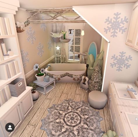 Christmas Bloxburg Bathroom, Christmas Bathroom Bloxburg, Bloxburg Christmas Bathroom Ideas, Bloxburg Room Ideas Christmas, Bloxburg Christmas Bathroom, Christmas Bloxburg House Interior, Bloxburg Christmas Interior, Christmas Bloxburg House Ideas, Bloxburg Custom Chair