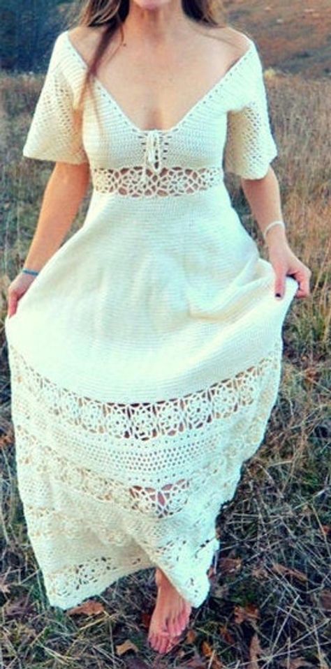 Crochet maxi dress pattern Dimension | Etsy Vintage Crochet Dress Pattern, Crochet Gown Pattern, Crochet Maxi Dress Pattern, Crochet Wedding Dress Pattern, Maxi Dress Tutorials, Beau Crochet, Crochet Wedding Dresses, Wedding Dress Patterns, Dress Patterns Free