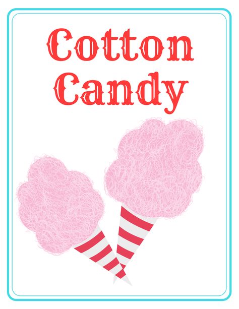 Cotton Candy Station, Carnival Printables, Carnival Themed Birthday Party, Carnival Birthday Party Theme, Candy Signs, Carnival Themed Party, Candy Station, Carnival Birthday Parties, Carnival Themes