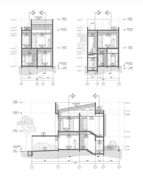 Autocad Portfolio, Architectural Details Drawing, Section Drawing Interior, Architectural Plan Presentation, Detail Drawing Architecture, Section Plan Architecture, House Section Drawing, Architecture Documentation, Architecture Drafting