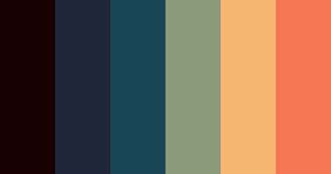 Forest Sunrise Forest Pallete, Fox Color Palette, Six Color Palette, Color Palette Retro, Forest Color Palette, Forest Sunrise, Sunset Color Palette, Flat Color Palette, Sunrise Colors