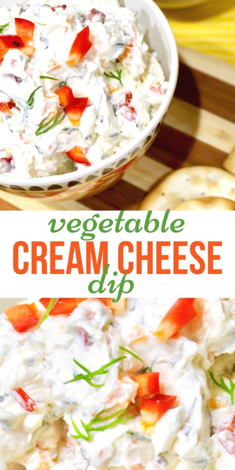 Vegetable Cream Cheese Recipe, Cream Cheese Veggie Dip, Garden Vegetable Cream Cheese, Vegetable Cream Cheese, Vegetable Dip Recipe, Veggie Dip Recipe, Cream Cheese Spread Recipes, Cheese Spread Recipes, Cream Cheese Recipes Dip