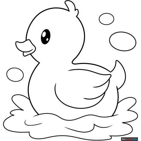 Free Rubber Duck Coloring Page for Kids Easy Drawings For Colouring, Rubber Duck Coloring Page, Duck Colouring Pages, Line Art For Coloring, Toddler Colouring In Free Printable, Duck For Coloring, Coloring Books For Kids Free Printable, Colouring Activities For Kids Preschool, Drawing Sheets Free Printable