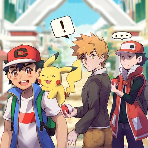 Pokemon Red Fanart, Gary Pokemon, Ash X Gary, Gary X Ash, Red X Blue, Pokemon Trainer Red, Red Pokemon, Gary Oak, Pokemon Ash Ketchum