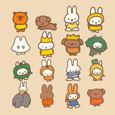 Miffy Tattoo, Kawaii Doodles, Cute Doodle Art, Cute Little Drawings, Mascot Design, Simple Doodles, Graphic Design Services, Aesthetic Stickers, Cute Images