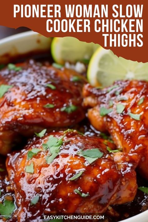 Crock Pot Thigh Recipes, Pioneer Woman Chicken Thigh Recipes, Chicken Thigh Recipe Crockpot, Chick Thighs Recipes Crockpot, Chicken Thigh Crockpot Recipes Easy, Chicken Thighs Crockpot Healthy, Slow Cooker Recipes Chicken Thighs, Bone In Chicken Thigh Crockpot Recipes, Crock Pot Chicken Thighs Recipes