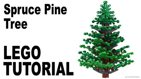 Tutorial on a realistic pine spruce tree constructed out of LEGO. The construction of this tree is intended for intermediate to advance builders. It may look great in a LEGO forest theme or a LEGO city. Lego Trees Instructions, Lego Pine Tree, Lego Tree Instructions, Lego Forest, Lego Park, Lego Garden, Lego Trees, Lego Plants, Lego Hacks