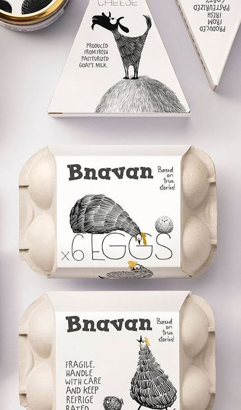 ▶️ [Video] When was the last time packaging made you smile or laugh out loud? If you can’t remember then chances are you’ve never visited “Bnavan,” a fictional town dreamt up as part of an all-purpose brand identity for farm-fresh, healthy food in Armenia. From eggs to olive oil, Bnavan’s packaging unleashes cartoonish, 2-color farmyard animals engaging in clever, whimsical adventures. Fresh Food Packaging, Healthy Food Packaging, Frozen Food Packaging, Cute Cabins, Egg Packaging, Brand Identity Package, Honey Packaging, Identity Package, Packaged Food