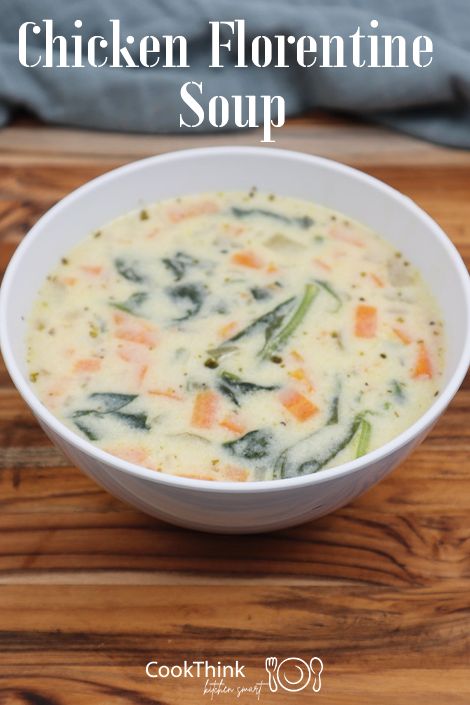 Chicken Florentine Soup Creamy Tomato Florentine Soup, Chicken Florentine Soup Creamy, Crock Pot Chicken Florentine, Chicken Spinach Soup, Instant Pot Chicken Florentine, Easy Chicken Florentine, Chicken Florentine Soup, Florentine Soup, Florentines Recipe