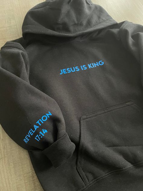 Jesus is King Youth Hoodie – Cheeks & Bubbles Handmade Pink Iron, Sweatshirt Outfits, Revelation 17, Jesus Clothes, Jesus Is King, Gildan Hoodie, Sweatshirt Outfit, Spirit Wear, Young T