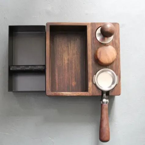 Aesthetic Coffee Bar, Coffee Making Machine, Coffee Knock Box, New Home Essentials, Wood Waste, Stylish Bedding, Coffee Storage, Afternoon Coffee, Stylish Beds