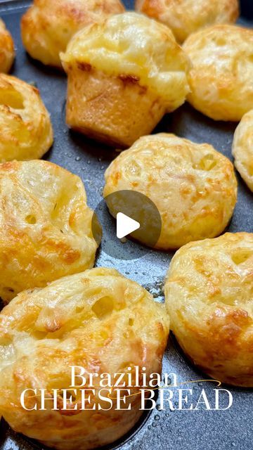 Brazilian Cheese Puffs, Brazilian Cheese Bread Recipe, Brazilian Restaurant, Brazilian Cheese Bread, Cheese Bread Recipe, Cup Of Milk, Cheese Puffs, Colby Jack, Cheese Muffins