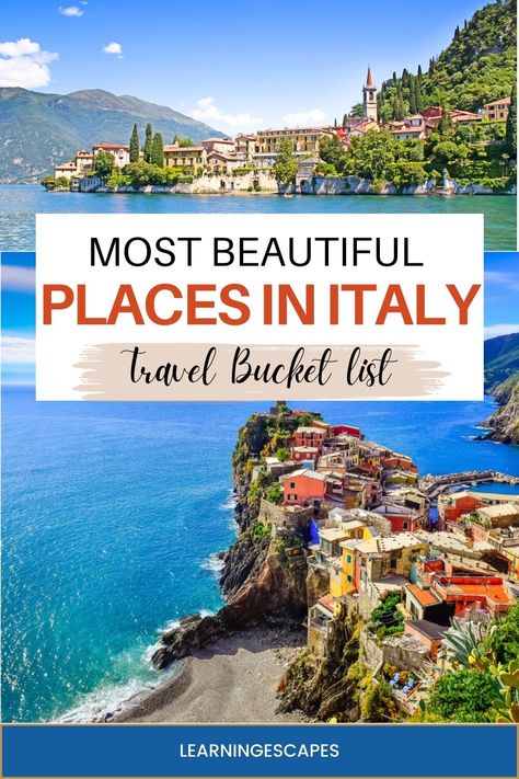 The best places to visit in Italy for your Italy bucket list Travel Italy Places, Beautiful Places In Italy, Bucket List Places, Places To Visit In Italy, Best Places In Italy, Italy Bucket List, Places In Italy, Best Places To Visit, Lake Como