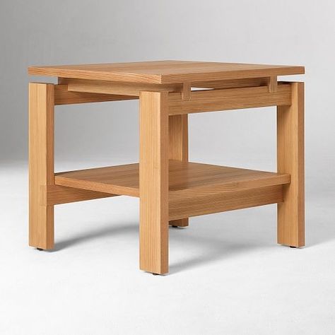 Modern Side Tables & End Tables | West Elm Wooden Stool Designs, Woodworking Plans For Beginners, Dark Wood Bedroom Furniture, Side Stool, Round End Tables, Diy Woodworking Projects, Modern Accent Tables, Hardwood Table, Wood Table Design