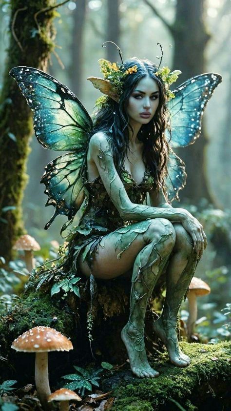 Woodland Elf Cosplay, Real Fairy Pictures, Tinker Bell Wallpaper, Butterfly Biosphere, Bell Wallpaper, Dark Fairies, Medieval Fairy, Mystical Fairy, Queen Of Halloween