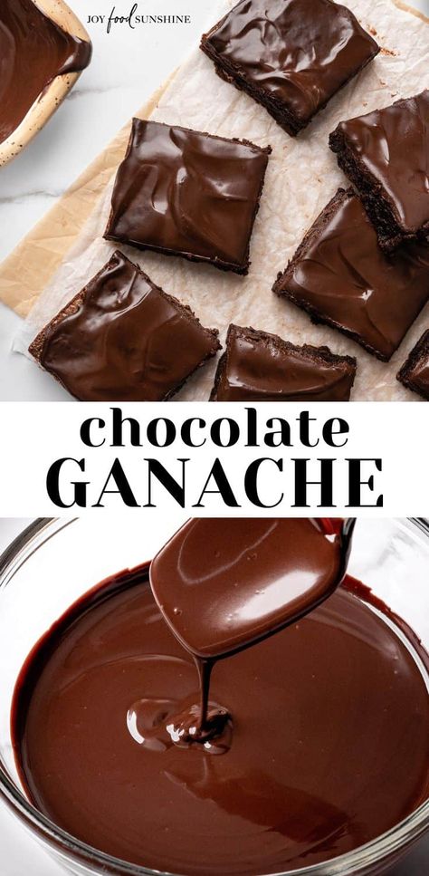 Chocolate Ganache Recipe Brownie Icing, Chocolate Ganache Icing, Chocolate Ganache Recipe, Ganache Recipe, Chocolate Chip Cookie Bars, Awesome Cakes, Chocolate Glaze, Glaze Recipe, Semi Sweet Chocolate Chips