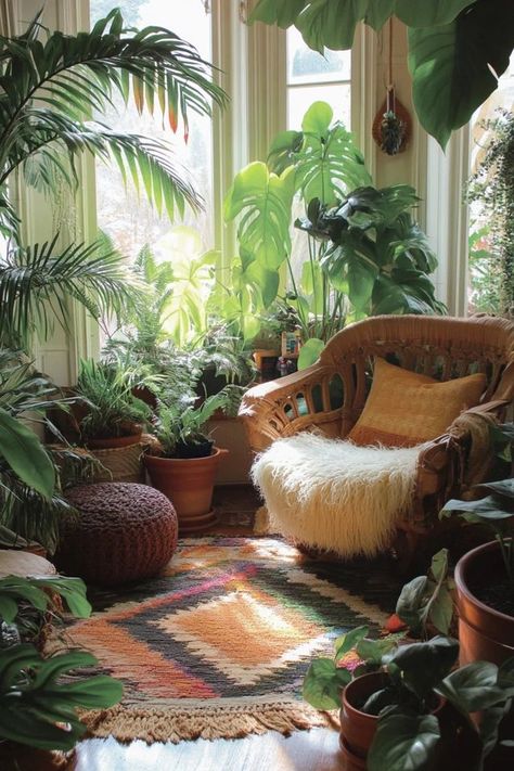 "Bring the outdoors in with an Urban Jungle Living Room! 🌿🛋️ A great way to combine modern decor with lush greenery. 🌿✨ #PlantDecor #LivingRoomStyle #UrbanJungleInspiration" Urban Jungle Living Room, Jungle Living Room, Urban Jungle Interior, Tranquil Bedroom, Jungle Room, Decor 2024, Coastal Chic, Diy Garden Projects, Modern Trend