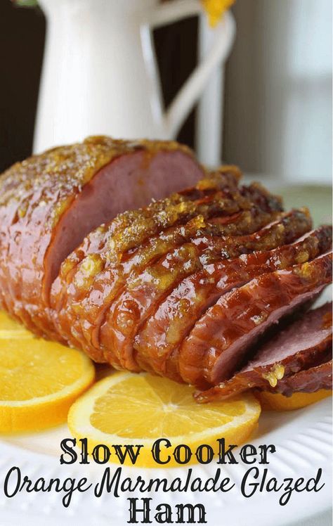 Slow Cooker Orange Marmalade Glazed Ham #ad #ResetTheTable @HatfieldMeats Ham Crockpot, Slow Cooker Ham, Crockpot Ham, Spiral Ham, Crockpot Ideas, Easy Ham, Noodle Recipe, Homemade Food Gifts, Ham Recipe