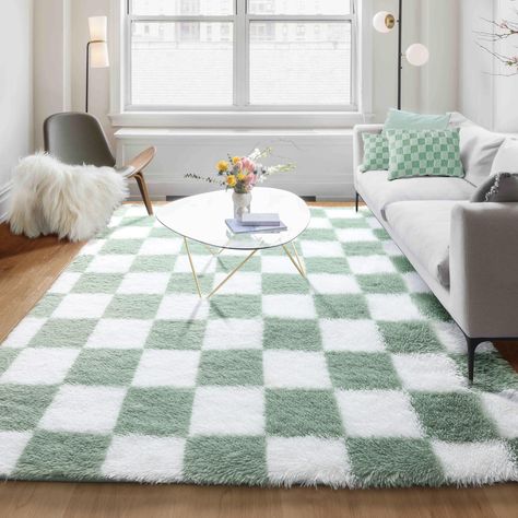 Room Inspiration Office, Cute Green Rug, Living Room Decor Pastel, Cute Rug For Bedroom, Cute Rugs Aesthetic, Cute Rugs For Room, Astetic Rugs, Cute Aesthetic Home Decor, Room Inspo Aesthetic Green