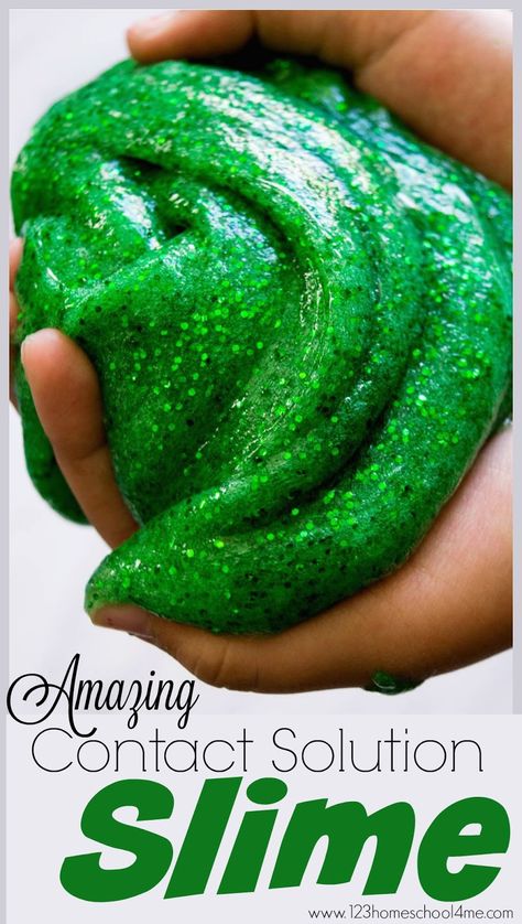 This slime recipe is AMAZING! Not only is this slime recipe with contact solution EASY, but it is outrageously FUN to play with too! Definetly one of the best slime recipes I've seen and a wonderful present for kids friends for Christmas. Contact Solution Slime, Slime With Contact Solution, Borax Slime Recipe, Rainforest Crafts, Rainforest Activities, Jungle Crafts, Cool Slime Recipes, Cool Crafts, Rainforest Theme