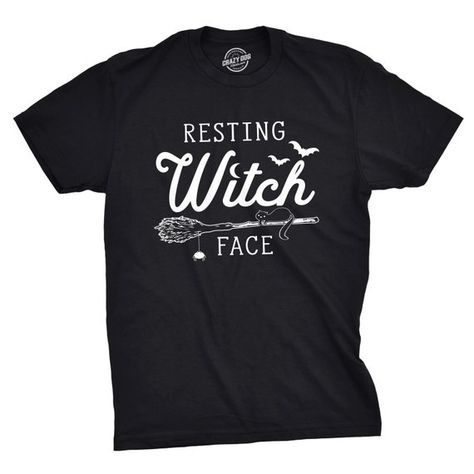 Witchy Hats, Fall Cricut, Mens Halloween Shirts, Witch Tshirt, Shirts Cricut, Halloween Cricut, Resting Witch Face, Witch Face, Mens Clothing Store