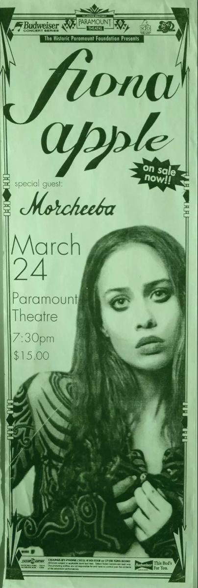 Concert Tour Poster, Femme Fatale Aesthetic, Pale Women, Scissor Sisters, Concert Poster Art, Poster Flat, Fiona Apple, Paramount Theater, Geri Halliwell