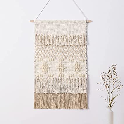 Amazon.com: Dremisland Macrame Woven Wall Hanging Home Decor Bohemian Beige Geometric Wave Art Decor with Wool Ball and Tassle-Elegant Apartment Bedroom Dorm Room Door Decoration (Beige Wool Ball) : Home & Kitchen Dorm Room Doors, Room Door Decorations, Geometric Wave, Home Decor Bohemian, Large Tapestries, Hanging Home Decor, Apartment Bedroom, Geometric Pattern Design, Room Door