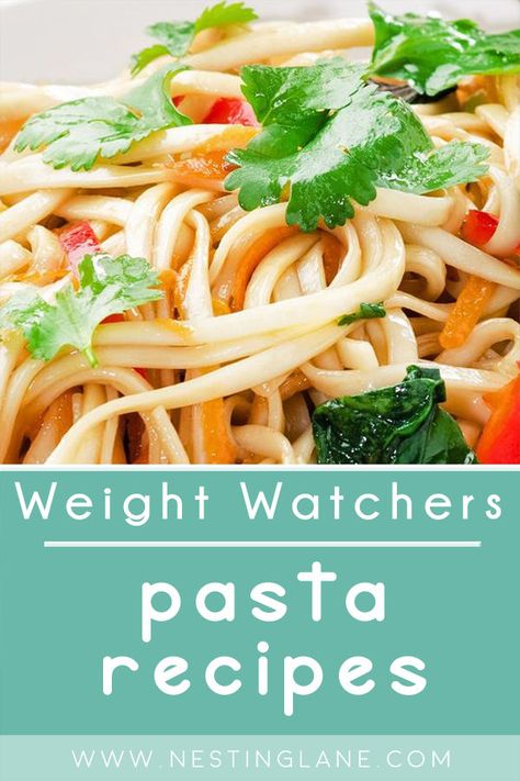 Graphic for Pinterest of Weight Watchers Pasta Recipes. 0 Point Weight Watchers Recipes, Weight Watchers Pasta Recipes, Weight Watchers Pasta, Weight Watchers Food Points, Weight Watchers Meals Dinner, Comfort Dinner, Weight Watchers Meal Plans, Weight Watchers Smart Points, Ww Freestyle