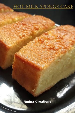 Soft Sponge Cake Recipe, Milk Sponge Cake Recipe, Hot Milk Sponge Cake Recipe, Hot Milk Sponge Cake, Eggless Vanilla Sponge Cake, Easy Sponge Cake Recipe, Cakes Without Butter, Eggless Sponge Cake, Hot Milk Cake