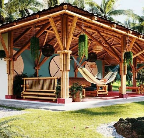 Incorporate water features or small ponds around the bamboo hut to create a calming environment.
Use bamboo fences, arches, or gazebos to integrate with the garden.
Suggested Hashtags:
#BambooHut #EcoFriendlyHomes #SustainableLiving #BambooDesign #GardenHut #RooftopBambooHut #BambooCottage #NaturalHomes #GreenArchitecture #BambooFurniture #RusticLiving #BambooDecor Bamboo Gazebo Ideas, Bamboo Hut House, Bamboo Cottage, Cottage House Design, Bahay Kubo Design, Bamboo Fences, Bamboo Hut, Bamboo Furniture Design, Garden Huts