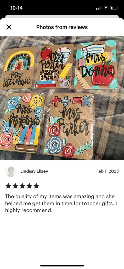 Clipboard Decorating Teachers, Painted Clipboard Ideas, Clip Board Painting Ideas, Painted Teacher Clipboards, Teacher Clipboard Painted, Clipboard Painting Ideas, Painting Craft Ideas, Painted Clipboards, Appreciation Crafts