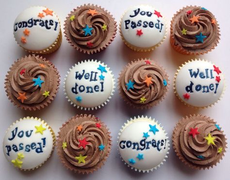 Exam congratulations cupcakes Congratulations Exam Results Cake, Congratulations Cupcakes Ideas, Cpa Passed, Congrats Cupcakes, Congratulations Cupcakes, Teen Cupcakes, Passed Exam, Exam Congratulations, Thank You Cake