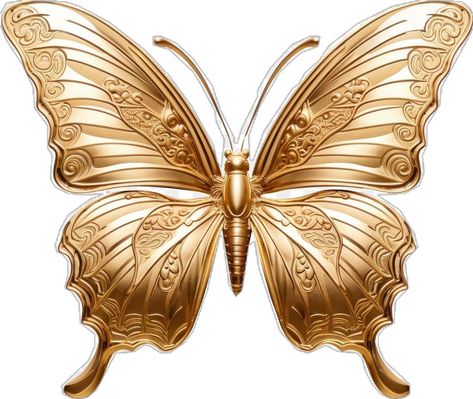 Png Accessories, Texture Collage, Background Accessories, Png Butterfly, Cake Sticker, Sticker Photo, Animal Body Parts, Butterfly Png, Golden Butterfly